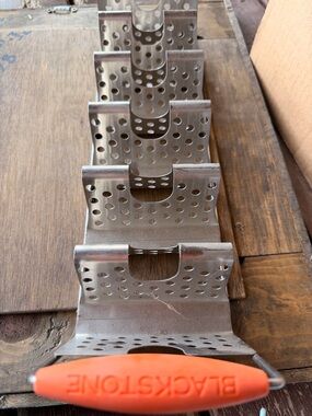 Blackstone Stainless Perforated Grill/Smoker Heat Deflector with Orange Handle